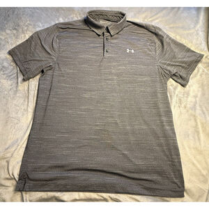 Under Armour Men’s Performance Polo HeatGear Gray Golf Polo XLarge
